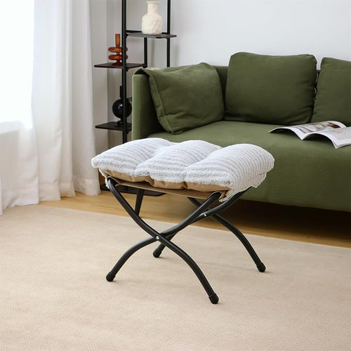 15" Folding Ottoman, Foldable Footrest Stool, Portable Small Foot Stool - Image 2