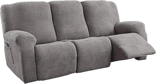 5-Piece Recliner Sofa Covers, Stretch Geometric Strokes Jacquard Recliner Sofa by Unknown