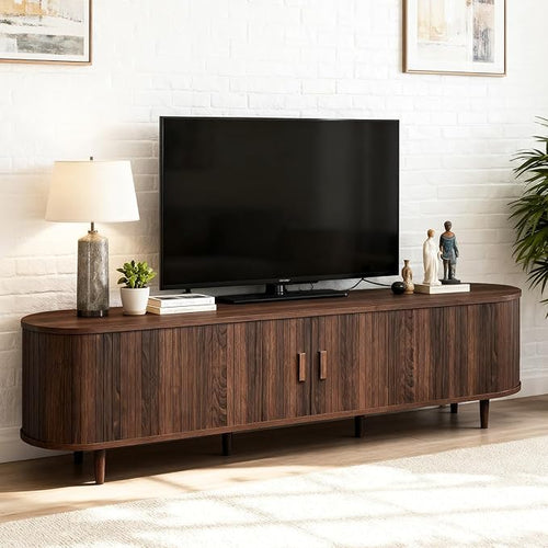 70" Mid Century Modern TV Stand, Wood TV Consoles by Unknown