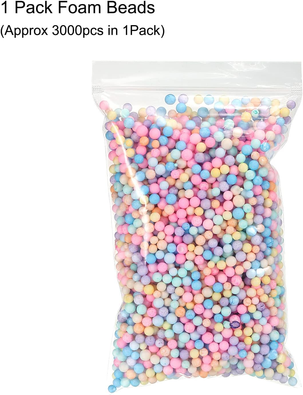 MECCANIXITY Foam Beads Foam Balls 7-9mm for Wedding and Party Decorations, Tiny Packing Balls, Arts DIY Crafts Supplies (Assorted Color,1 Pack Approx 3000pcs)