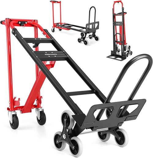 4-in-1 Hand Trucks Dolly 1000 LBS Stair Climbing Cart, Heavy Duty Industrial by COOCHEER