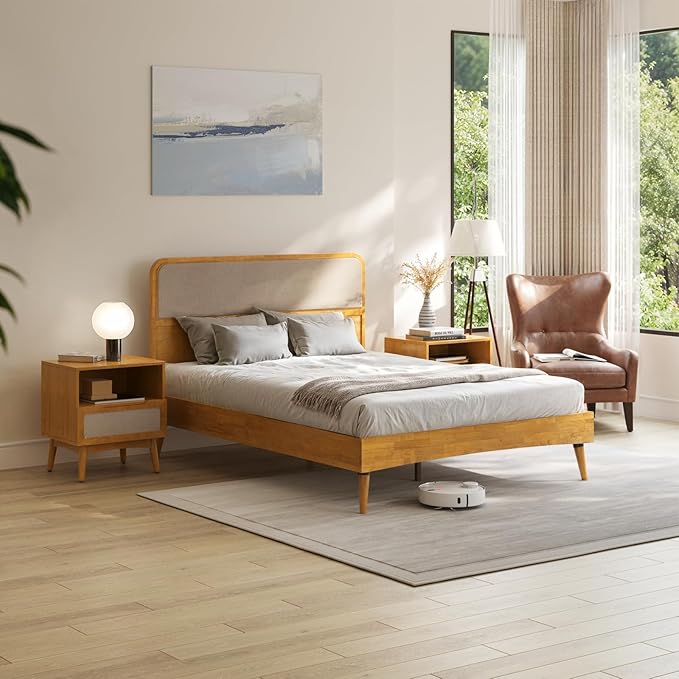 Bme Calista Queen Size Bed Frame – Solid Wood Platform Bed - Image 3