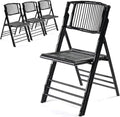 VINGLI Bamboo Folding Chair, Foldable Dining Wood Chairs Comfortable Seat by VINGLI