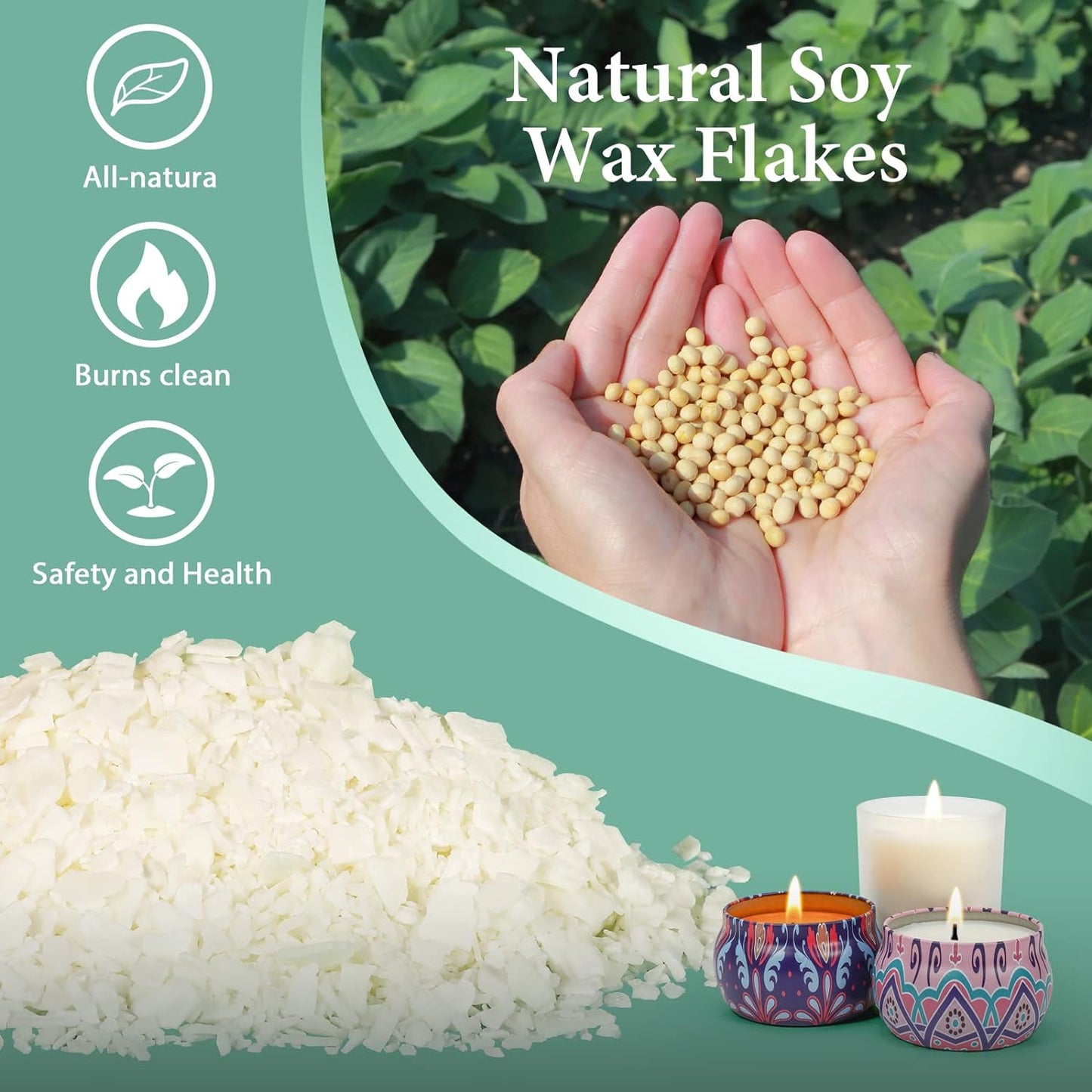 SAEUYVB Candle Making Kit with Wax Melter, Natural Candle Wax for Candle Making - DIY Candle Making Supplies, Including 10lbs Soy Wax, Melting Pot, Electric Stove,Candle Kit for Adults, Beginnner