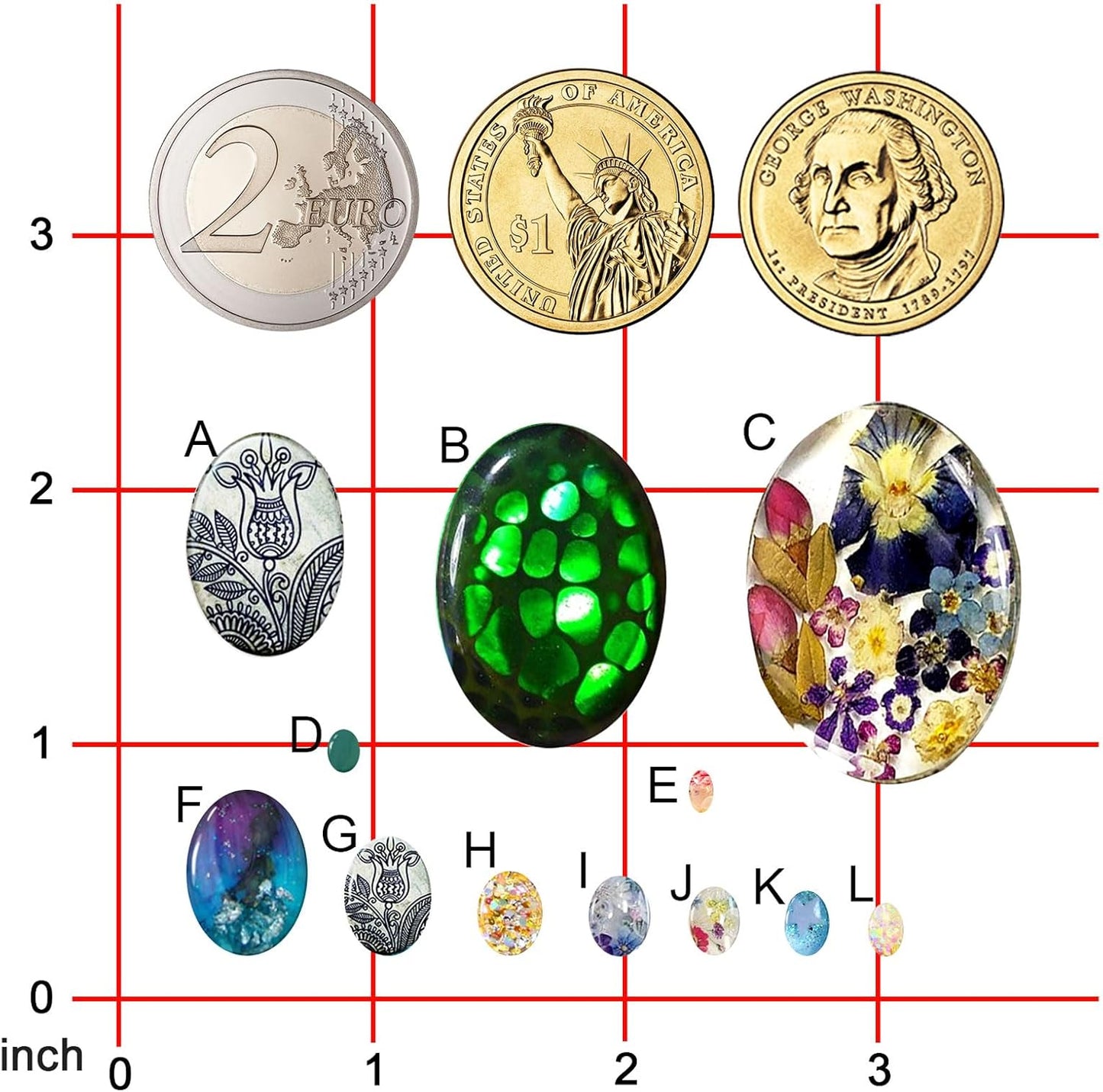 FUNSHOWCASE Oval Cabochon Resin Epoxy Silicone Mold