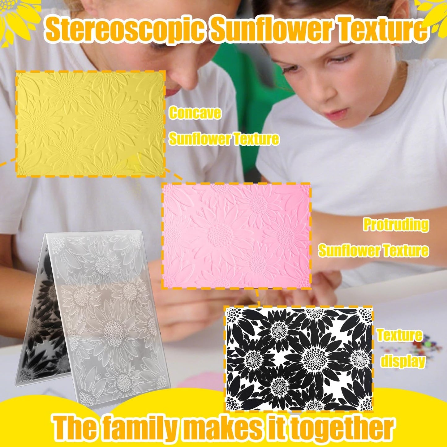 3D Embossing Folders for Card Making, Sunflower Embossing Folder and Rose Embossing Folder. Suitable for Card DIY and Photo Albums to Perfect Accessory for Embellishing Photo Albums.
