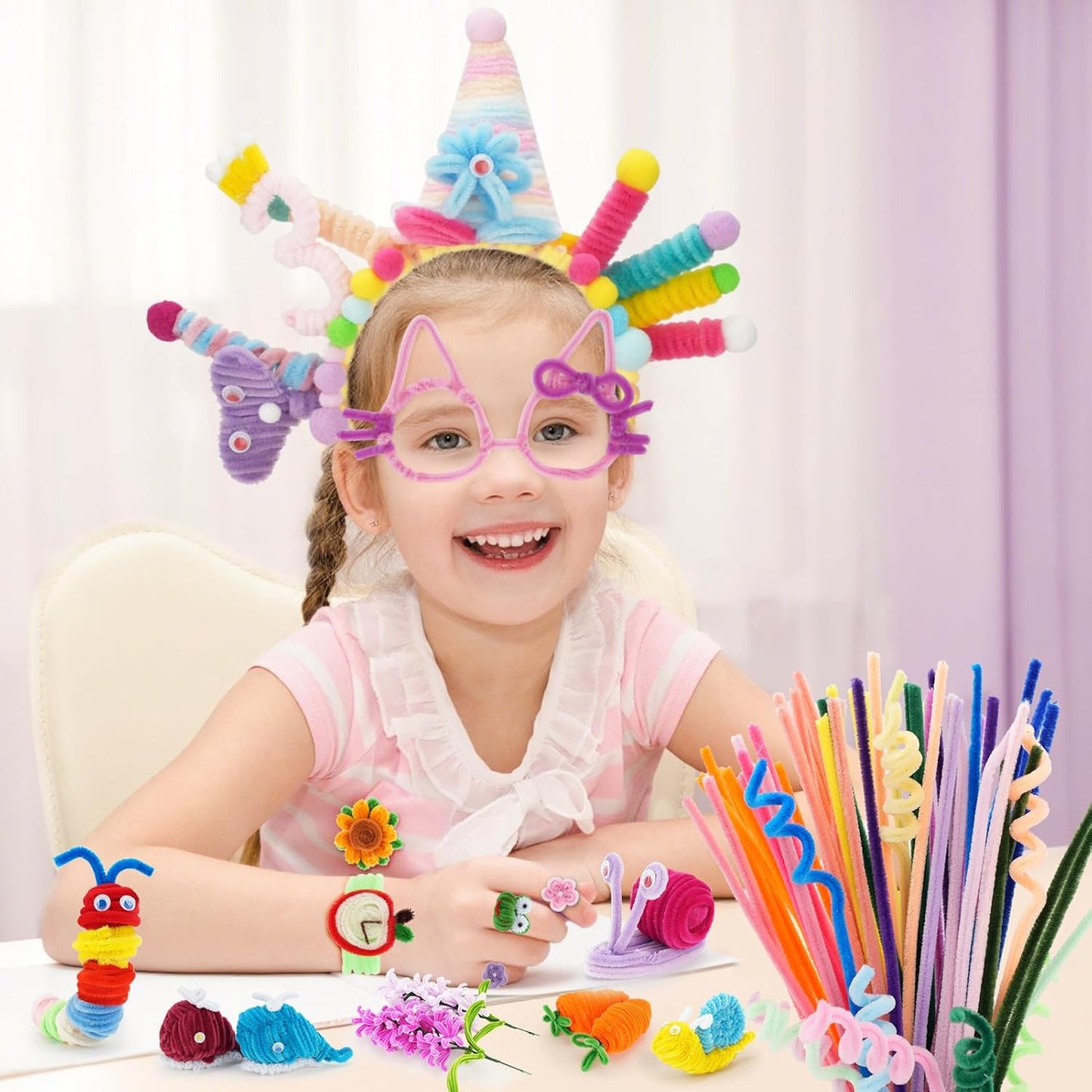 2500PCS Pipe Cleaners Craft, Pipe Cleaners Bulk for Arts and Crafts Supplies Multi-Color Chenille Stems DIY Project Room Decor,Christmas Decorations Creative Toys Gift (12inch*6mm,50colors)