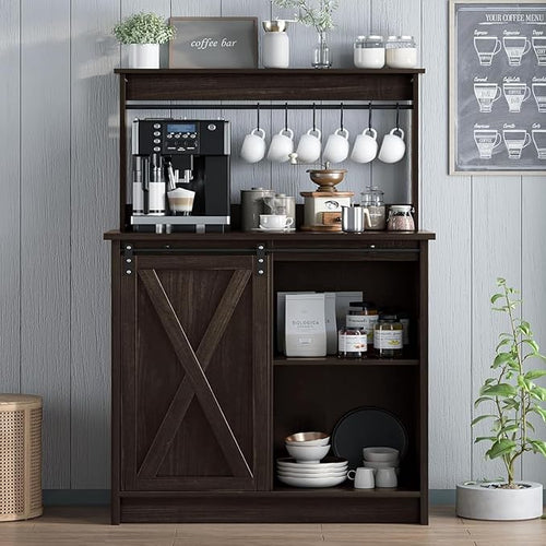4ever2buy Farmhouse Coffee Bar Cabinet by 4ever2buy