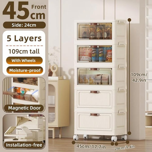 5-Tier Foldable Storage Cabinet - Image 2