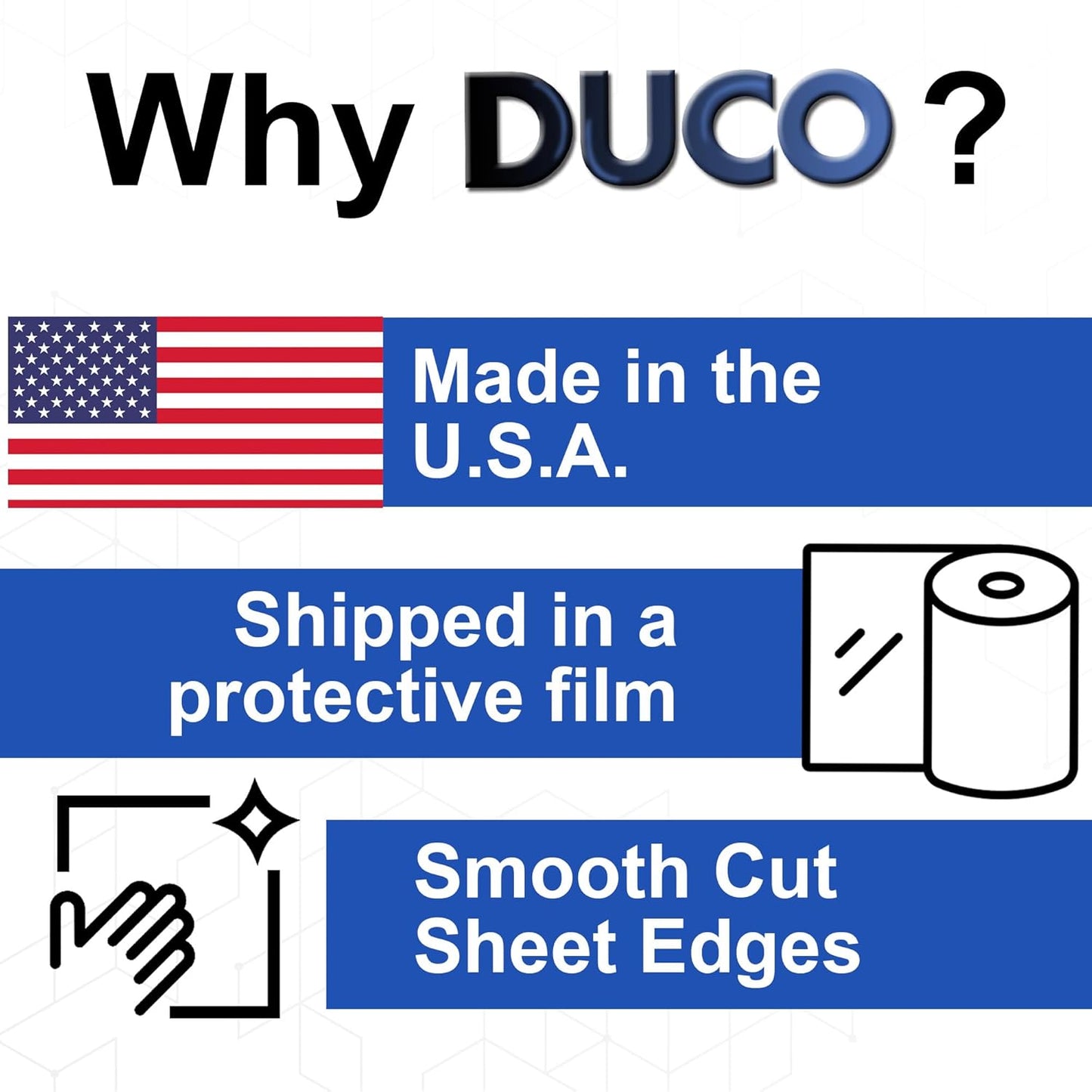 Duco USA-Made Clear Cast Acrylic Sheet 1/8 Inch Thick 6" x 12" - 16 Pack of Transparent Plexiglass Sheet - Lightweight Acrylic Board for Window Replacements, Displays, Signs, and More
