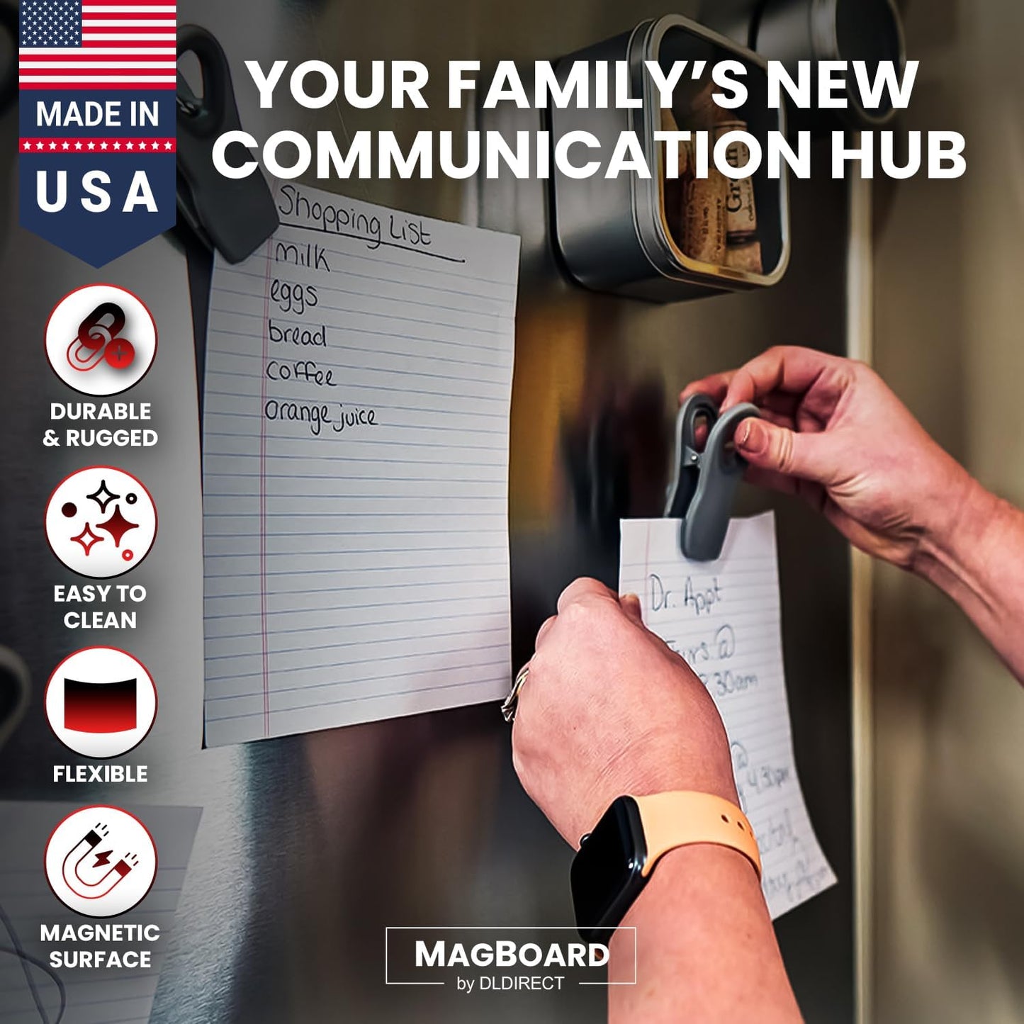 Diamond Life Magnetic Board - Memo & Vision Board for Home, Office, and Classroom - Magnet Board for Kids - Pre-drilled Mounting Screws Included (Silver 24"x72")