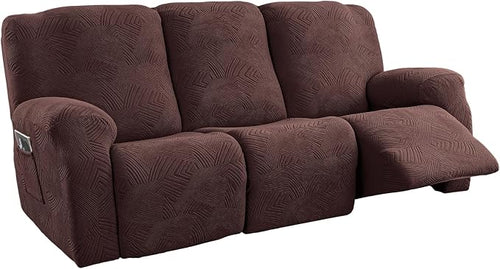 5-Piece Recliner Sofa Covers, Stretch Geometric Strokes Jacquard Recliner Sofa by Unknown