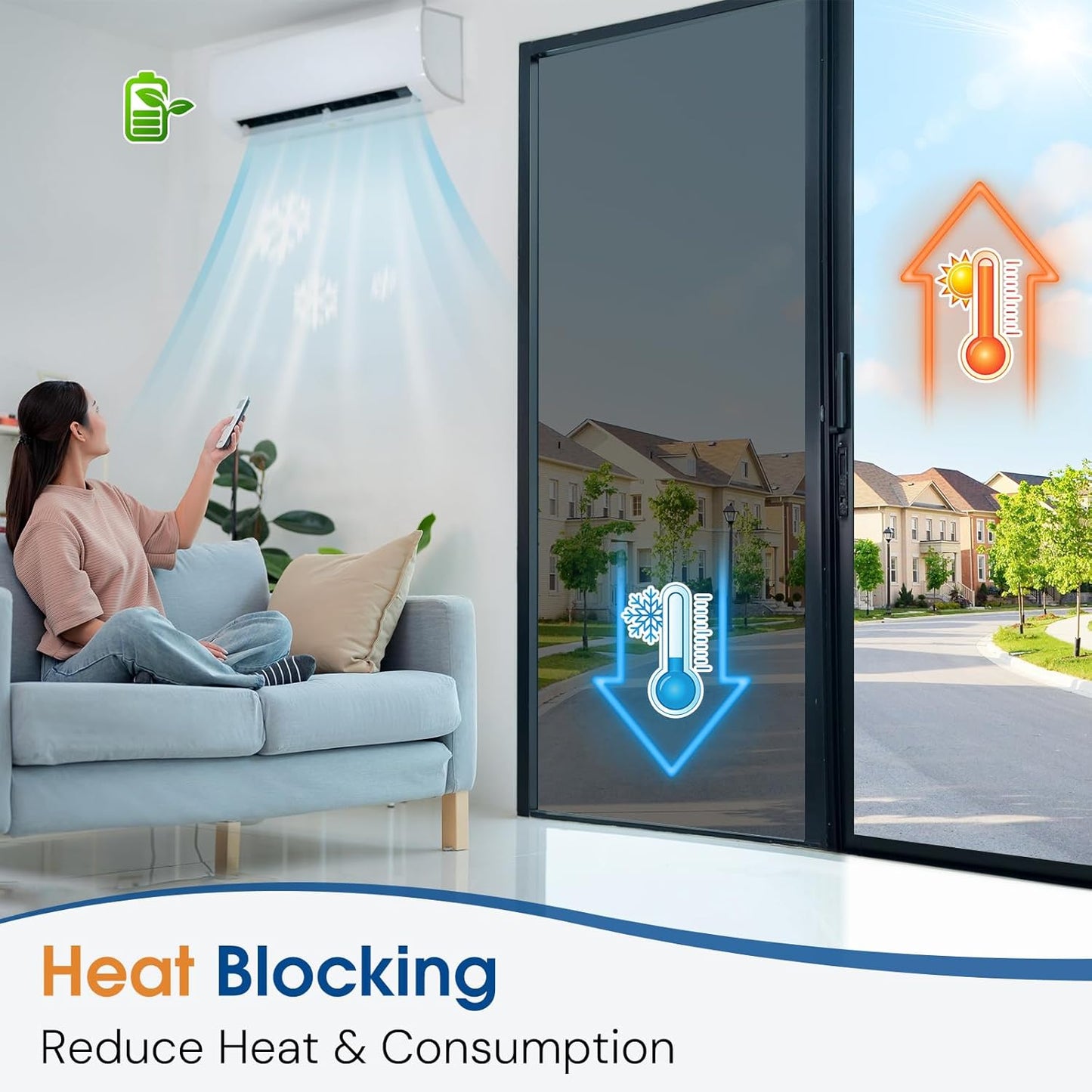 Homein One Way Privacy Window Film with Tool Window Tint for Home Film See Out Not in Heat Control Sun Blocking Mirror Reflective Anti UV Covering Static Cling No Glue Black-Sliver 23.6 x 78.7 inch