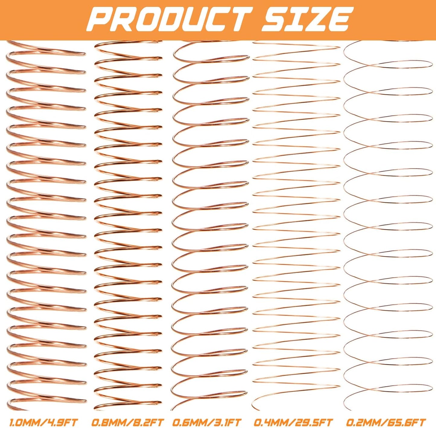 Mixweer 15 Pcs 5 Size Copper Wire 18 20 22 26 32 Gauge Tarnish Resistant Jewelry Wire for Jewelry Making 121 Yard Metal Beading Crafting, Rose Gold, Silver and Gold