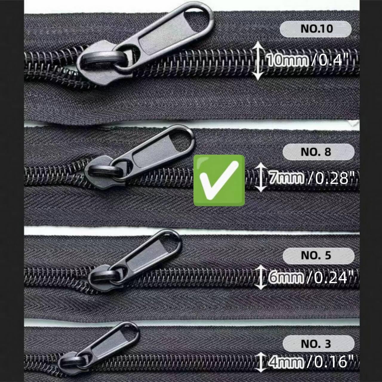 AKTIOIN Metal Zipper Repair Kit for Jackets, Luggage, Bags, Backpack, No Sewing Required Detachable Zip Heads Zipper Pull Replacement (#8 Golden)