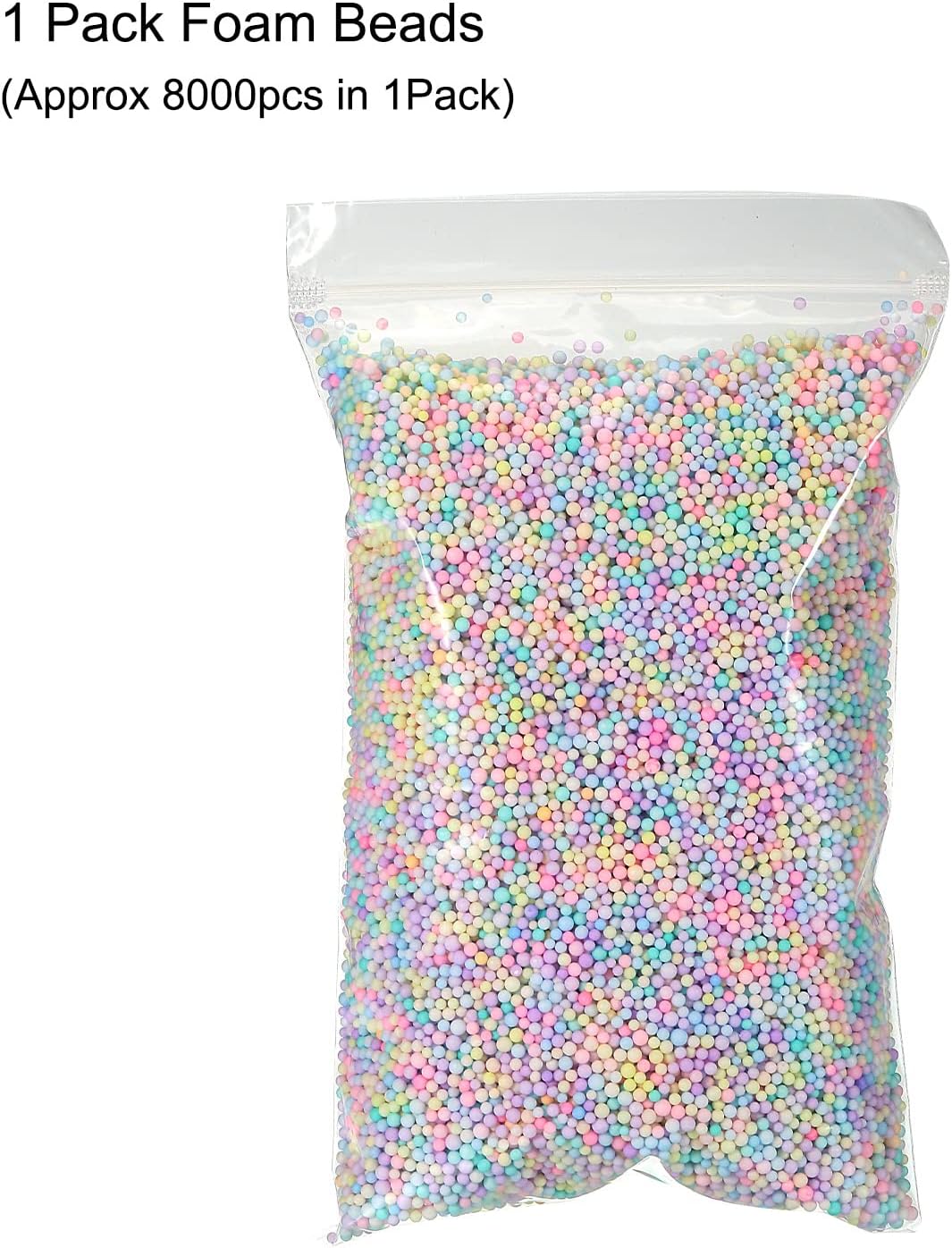 MECCANIXITY Foam Beads Foam Balls 2-3mm for Wedding and Party Decorations, Tiny Packing Balls, Arts DIY Crafts Supplies (Assorted Color,1 Pack Approx 8000pcs)
