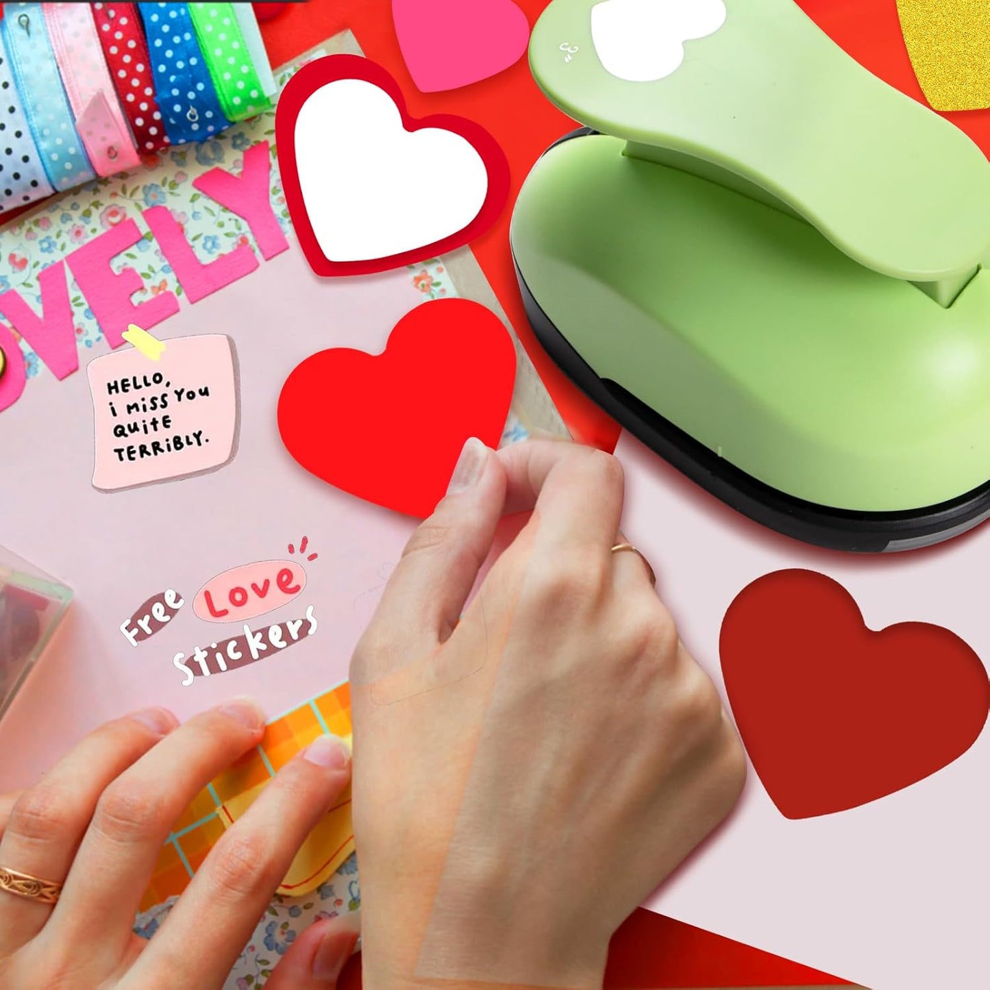 Heart Hole Punch, 3 inch Heart Punch, Hearts Punches for Paper Crafts, Hearts Paper Punch, Heart Shaped Hole Punch, HeartCraft Punches, Large Shape HeartPunch for Cardstock, Scrapbooking