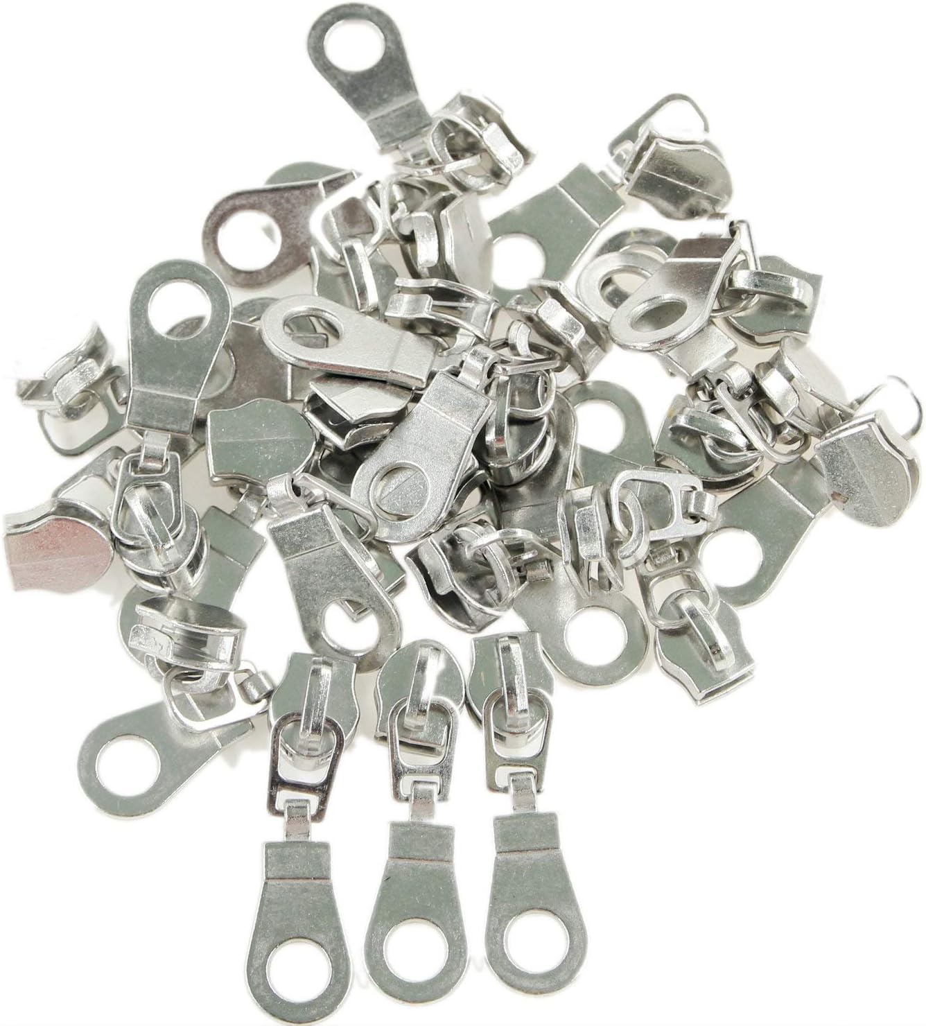Leekayer #5 Silver Metallic Nylon Coil Zippers by The Yard Bulk 10 Yards Black Tape with 25pcs Silver Sliders for DIY Sewing Tailor Craft Bag(Black)