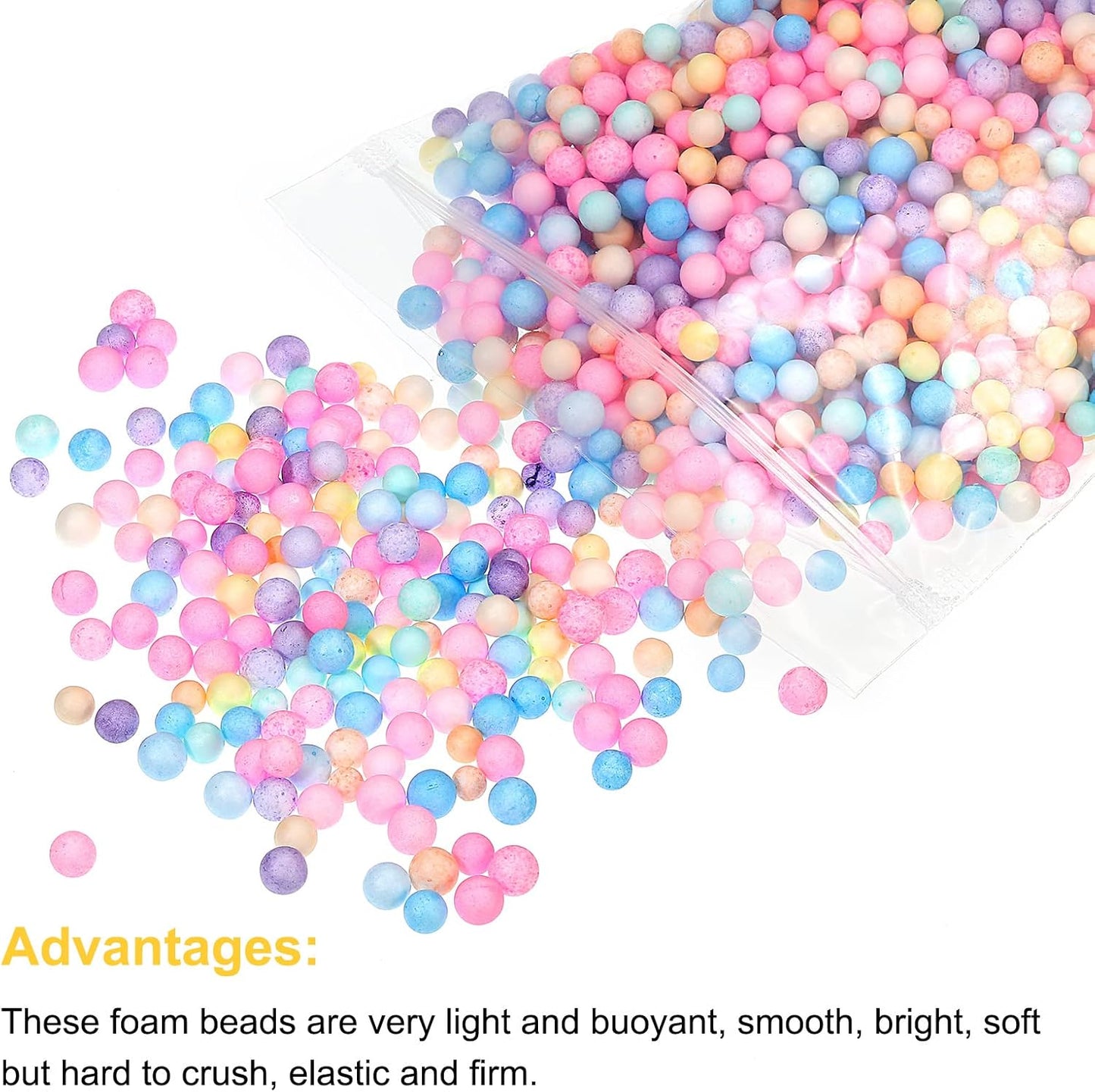 MECCANIXITY Foam Beads Foam Balls 7-9mm for Wedding and Party Decorations, Tiny Packing Balls, Arts DIY Crafts Supplies (Assorted Color,1 Pack Approx 3000pcs)