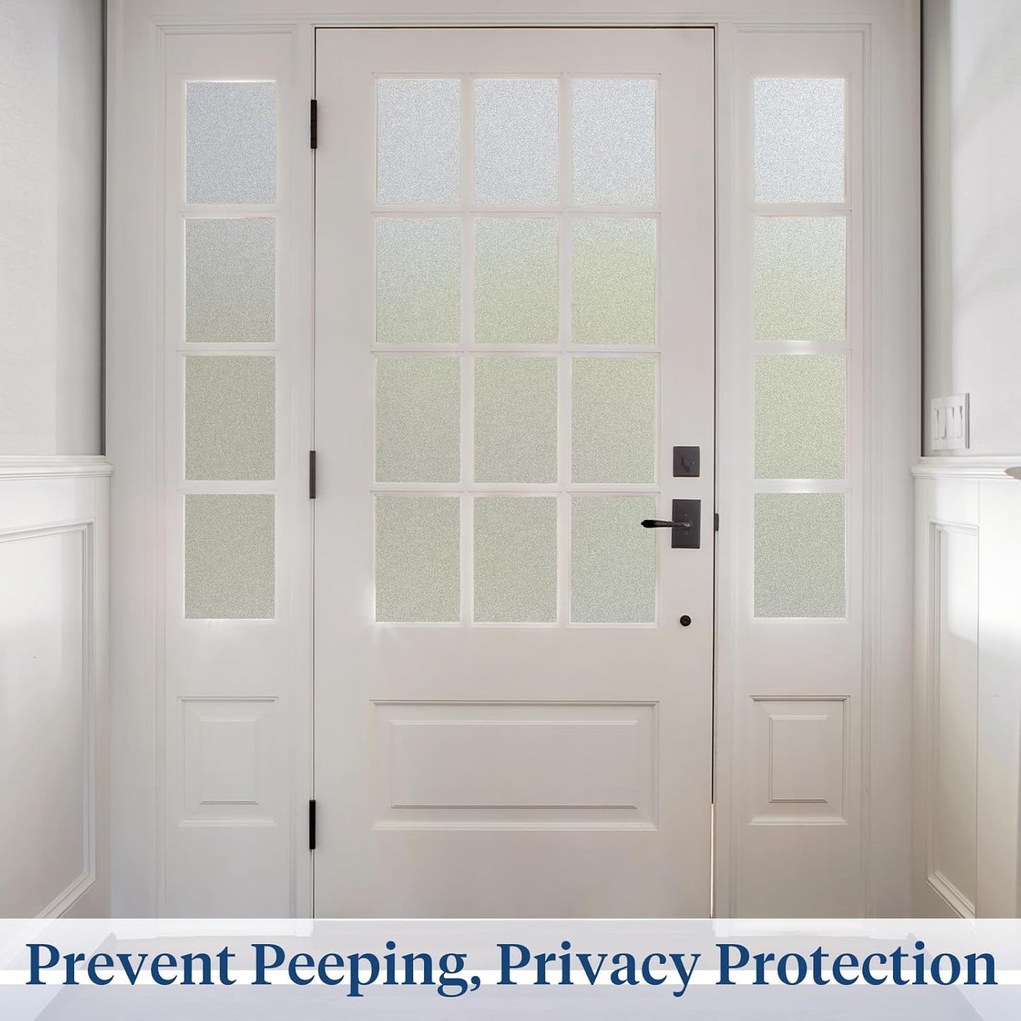 Haton Window Privacy Film Frosted Glass for Bathroom, Static Cling UV Sun Blocking Window Clings, Opaque Decorative Coverings Removable Sticker Heat Control Tint for Home Door, Pure 17.5" x 157.4"