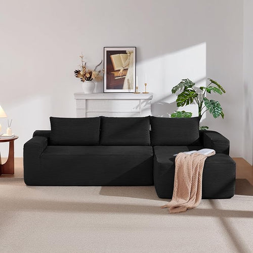 96 Inch Cloud Sectional Couch, Modern Modular Sectional Sofa by HANXIN