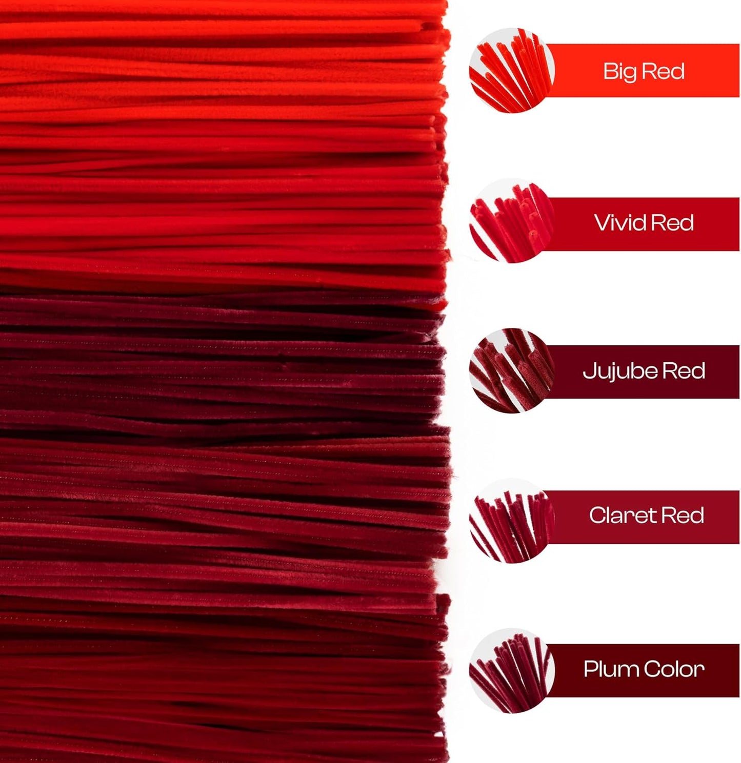 Caydo 500 Pieces Red Pipe Cleaners, Chenille Stems, Pipe Cleaner Crafts for DIY Art and Craft Projects Creative Gift Party Decorations