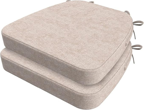 AAAAAcessories D-Shaped Chair Cushions, Machine-Washable Cover, Oatmeal Beige by AAAAAcessories
