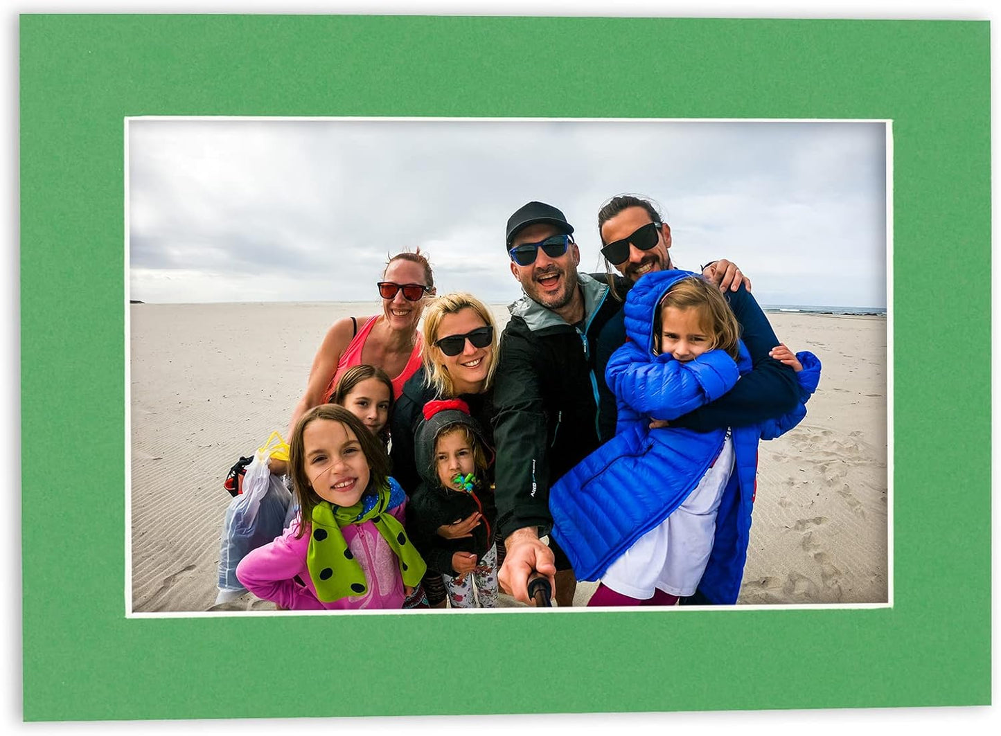 11x14 Mat for 8.5x11 Photo - Precut Bright Green Picture Matboard for Frames 11 x 14 Inches - Bevel Cut to Display Art 8.5 x 11 Inches - Acid Free Pack of 100 MATS with Backing Boards & Clear Bags