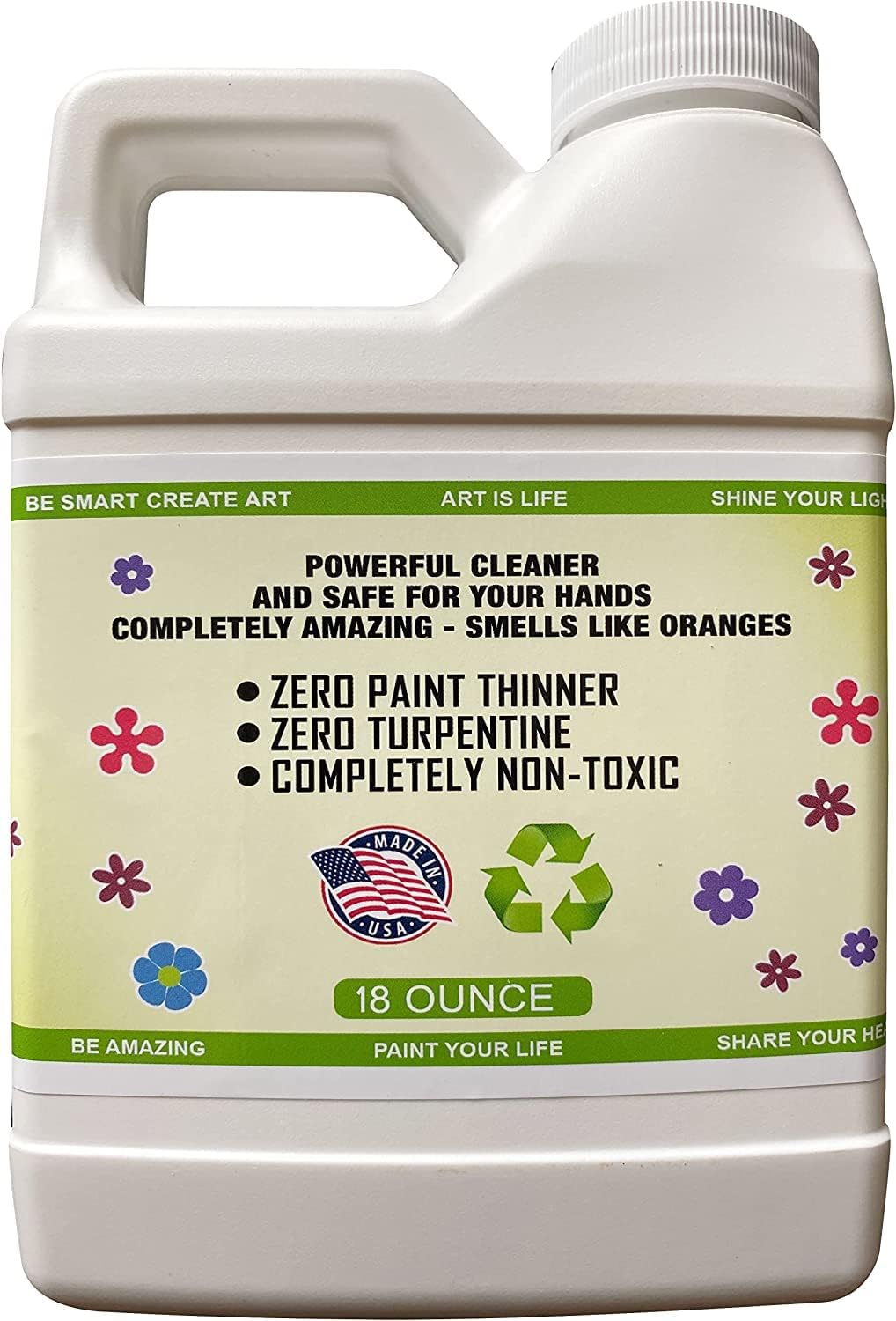 Green Piece® Amazing Paint Brush Cleaner for Paint Cleanup, Wet or Dry Paint, Brushes with Oil or Acrylic Paints, restores Wood Metal – 18 Ounce Completely Nontoxic 100% Natural (Pack of 2)