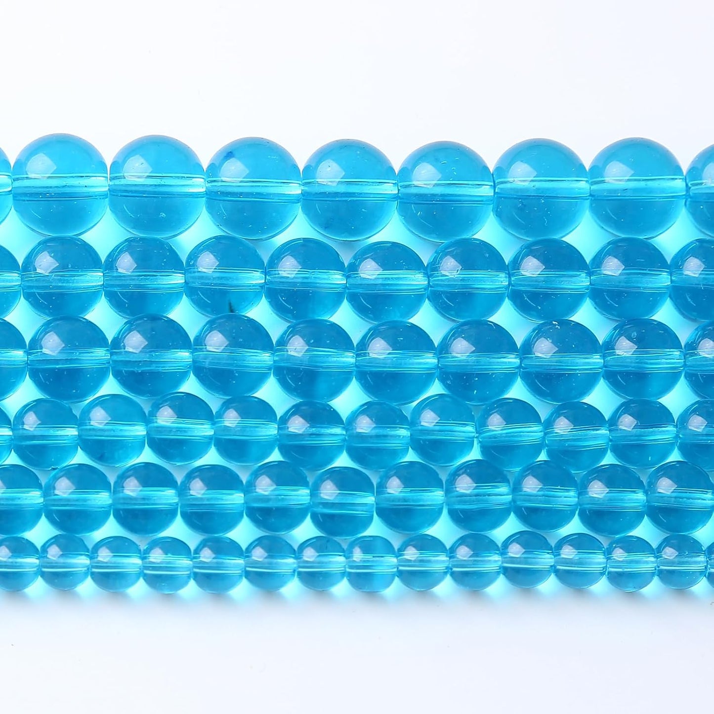 90pcs 4mm Topaz Blue Crystal Glass Round Loose Spacer Beads for Jewelry Making DIY Bracelet Necklace Healing Power Stone