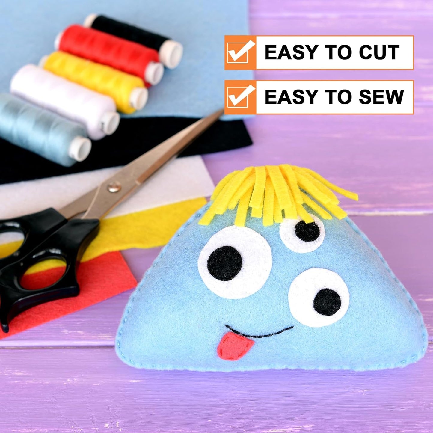 MECCANIXITY Felt Square Shape Craft Felt Sheets 7.87Inch x 7.87Inch for Home Decor Party Crafting Art, 10 Colors, Pack of 100