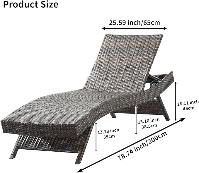 Outdoor Chaise Lounge Chairs Set of 3 - Image 2