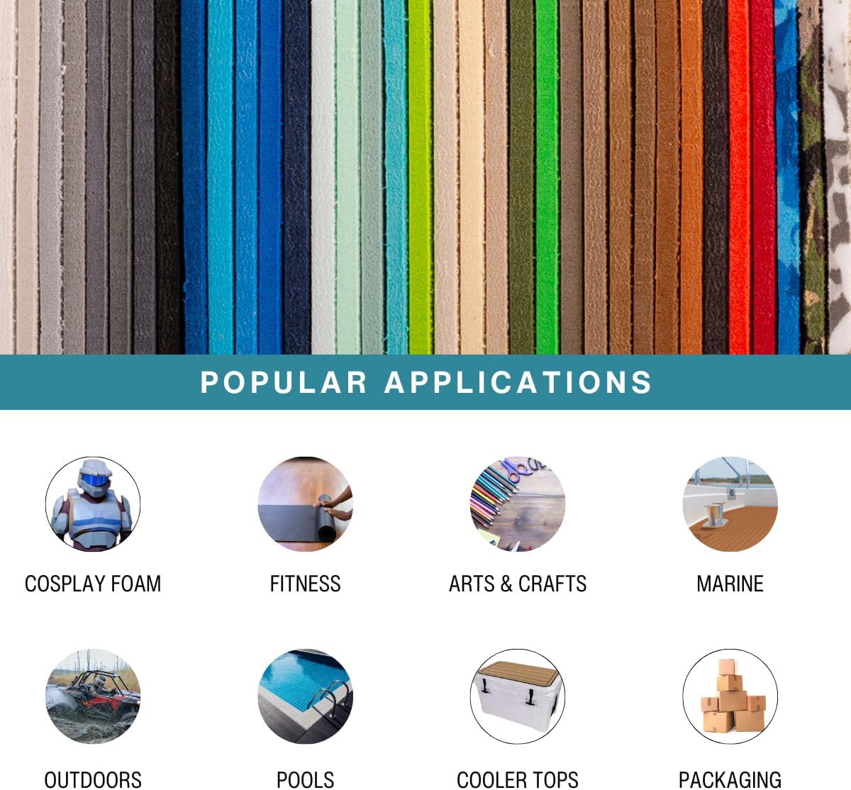 LotusFoam Large 3mm EVA Foam Sheet - 44"x 85" High Density Foam 130 kg/m3 for Cosplay, Costumes, Crafts, Flooring, Outdoor Use - 35 Colors (Sea Green) - Sea Green