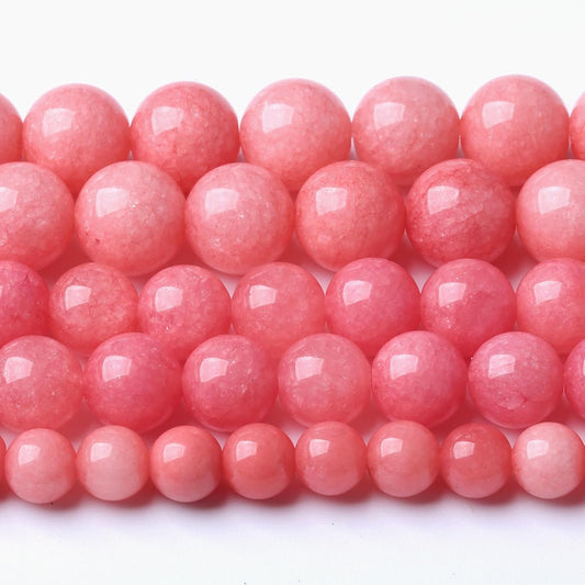 4MM Pink Rhodonite Jade Chalcedony Beads Natural Gemstone Beads Round Loose Beads for Jewelry and Bracelets Making 180pcs 2 Strands 32"