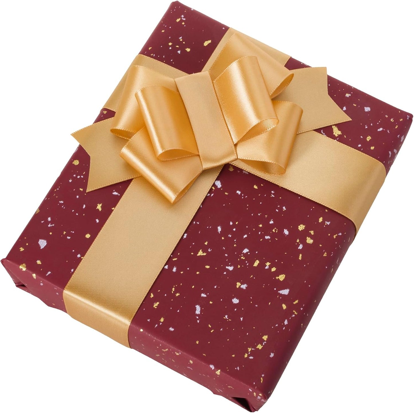 1-1/2 Inch Gold Ribbon, 50 Yards Craft Polyester Satin Ribbon Perfect for Gift Wrapping, Handmade Roses, Wedding Party Decorations and DIY Crafts