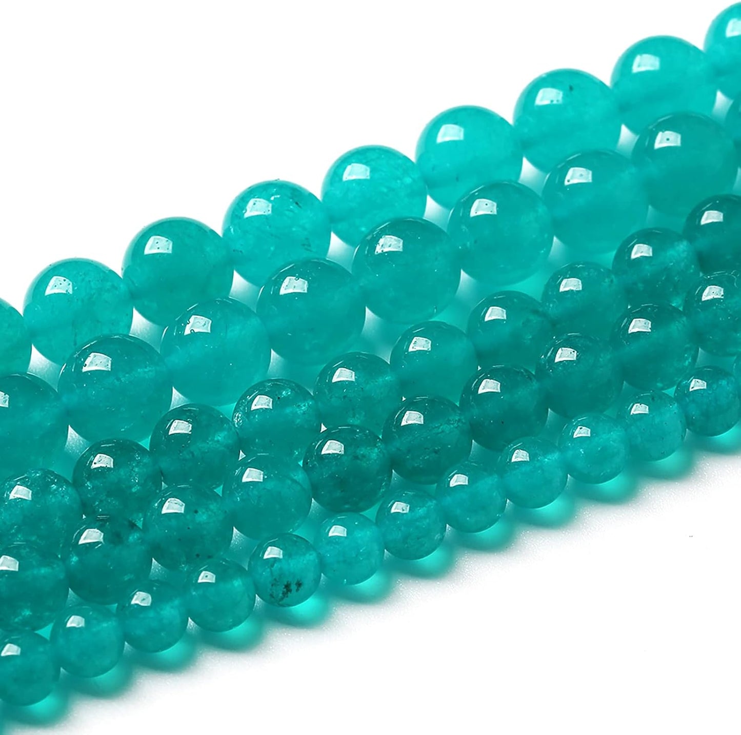 38PCS 10mm Natural Stone Beads Blue Amazonite Jade Stone Round Loose Beads for Jewelry Making DIY Bracelet Necklace 15 Inch