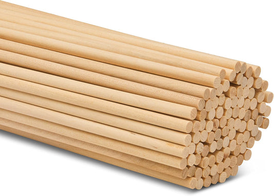 Wooden Dowel Rod, 3/16 Inch x 36 Inch Wood Dowels, Pack of 100 Wooden Dowels for Crafts, Unfinished Hardwood Wooden Dowels Rods, Strong Wood Rod Dowels for Crafting and DIYers