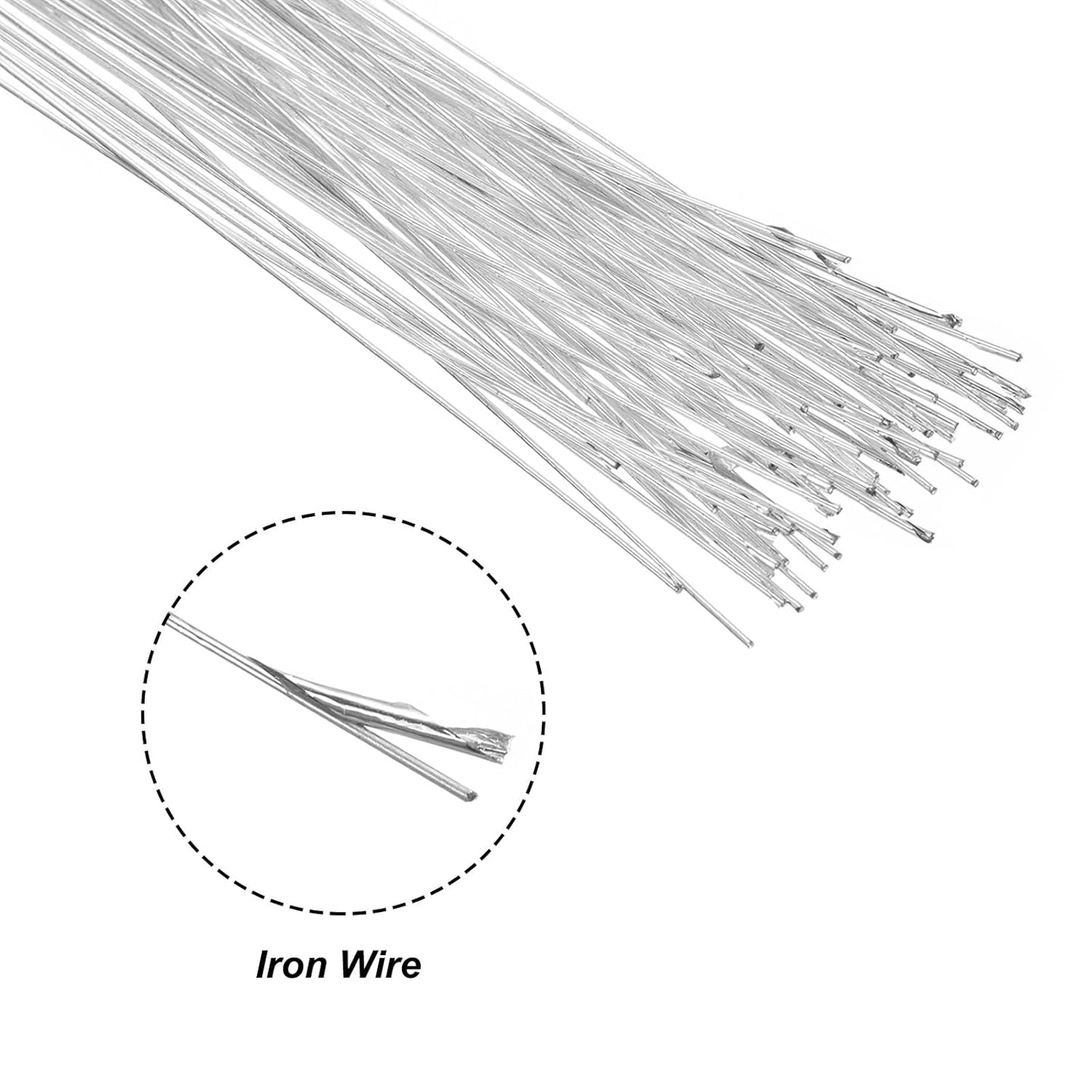 PATIKIL 32 Inch 24 Gauge Floral Stem Wire, 3 Pack/120 Pieces Bouquet Stem Paper Wrapped for DIY Crafts Flower Arrangements, Silver Tone