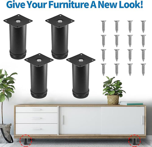 5 Inch Metal Furniture Legs Stainless Steel Adjustable Legs Black Metal Legs - Image 2