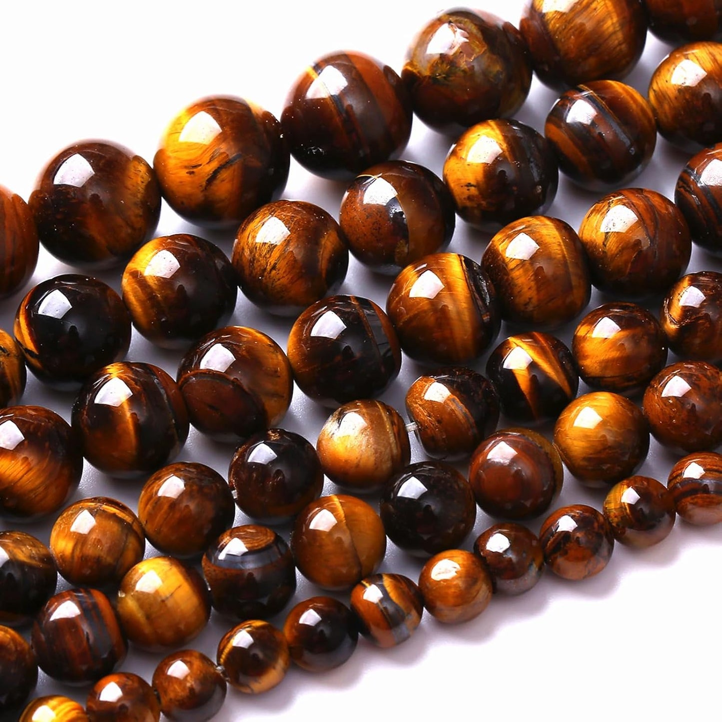 12MM Natural Iron Yellow Tiger Eye Stone Energy Healing Beads Round Loose Beads for Jewelry Making Bracelet 32pcs 15"