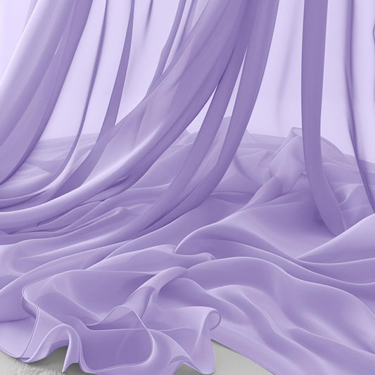 Horbaunal Lavender Chiffon Fabric by The Yard, 5 Yard Continuous Sheer Fabric 59" Wide Soft Draping Fabric for Wedding Arch Draping Party Backdrop DIY Sewing
