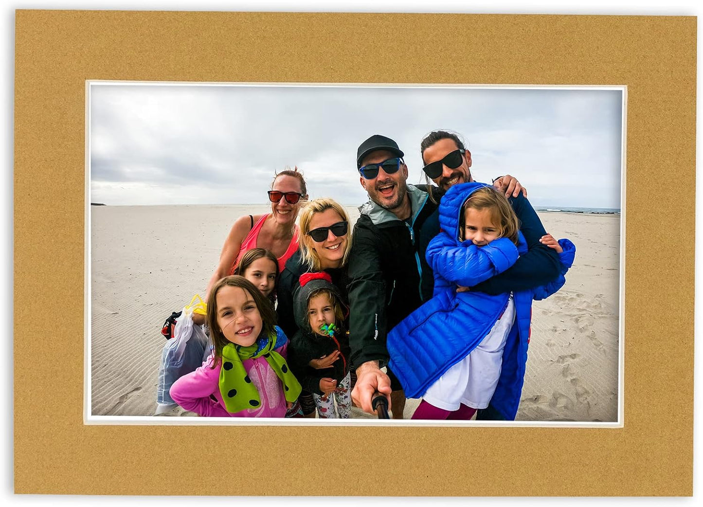 Pack of Ten Acid Free 8x10 Mats Bevel Cut for 5x8 Photos - Rattan Beige Precut Matboards With Backing Boards and Self Seal Photo Mat Bags For Pictures, Photos, Framing - 4-ply Thickness