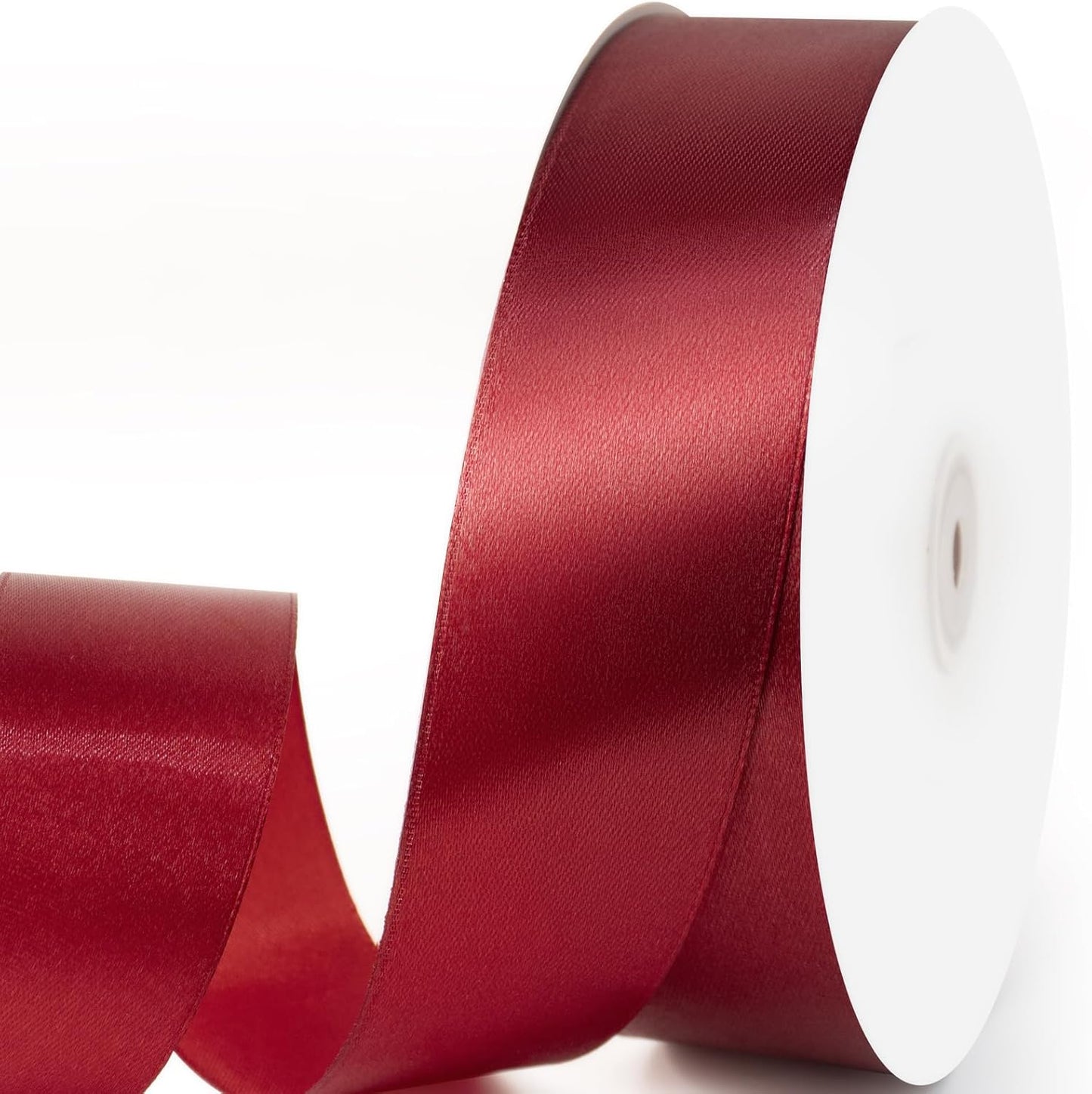 1-1/2" x 100 Yards Satin Ribbon - Wide Silk Scarlet Ribbon with Spool - Ideal for Gift Wrapping, Floral Bouquets, Crafts, Wedding Party Decorations, Christmas and Sewing Projects