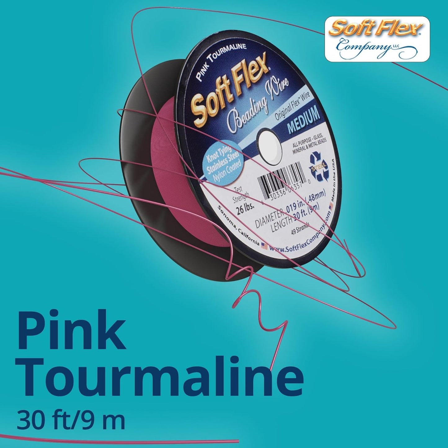 Soft Flex 49 Strand Beading Wire - Medium 0.19 Diameter - 30 Feet Nylon Design Wire