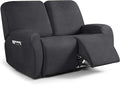 ANARACHON Leather Look Loveseat Recliner Cover, 6-Pieces Stretch Dual Recliner by ANARACHON