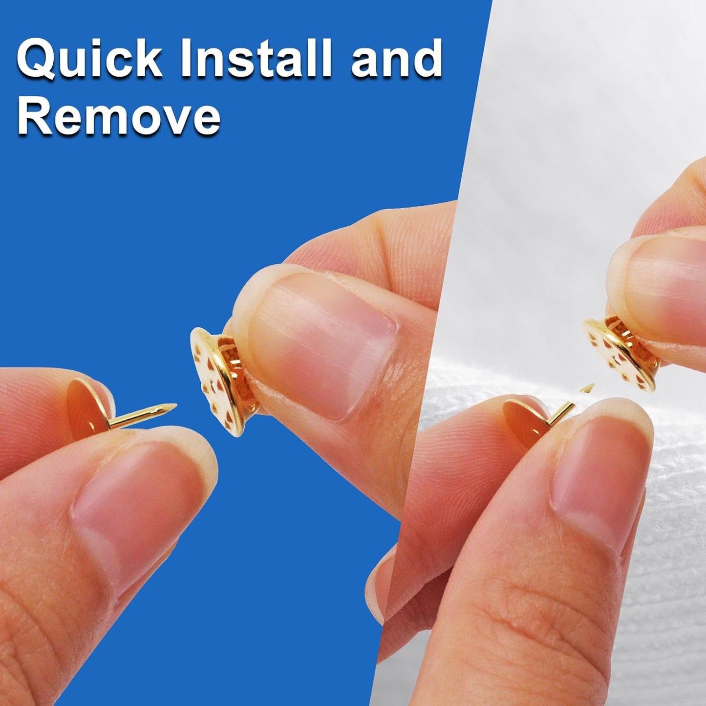 130 Set Pin Backs, Blank Pins Scatter Butterfly Clutch Pin Holder Enamel Pin Locking Backs Tie Tacks Jewelry Pin Backings Clasp for Brooch Lapel Hat Uniform Badges Tie Tack (10mm, Gold)