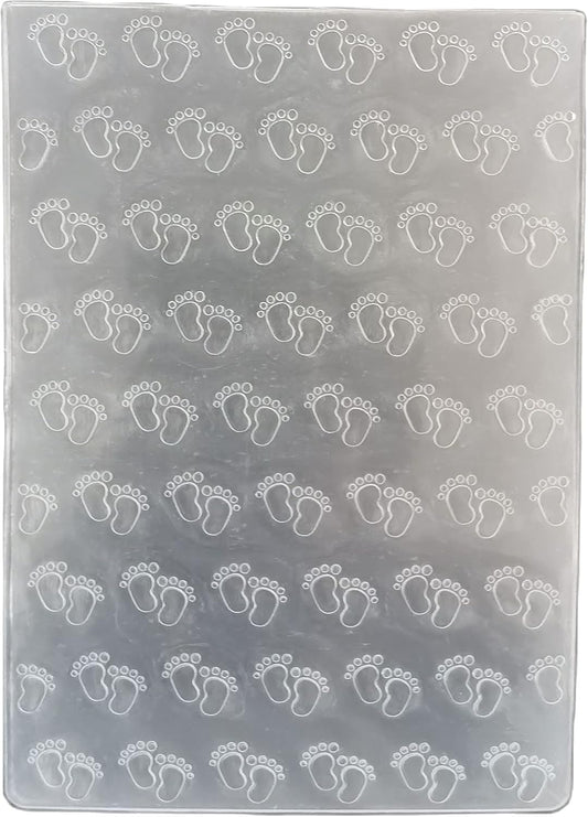 NZJ Happy Birhtday Baby Footprint Trolley Plastic Embossing Folders for Card Making Scrapbooking and Other Paper Crafts (2)