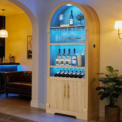 71" Tall Arched Wine Bar Cabinet by VlsrkaFurniture