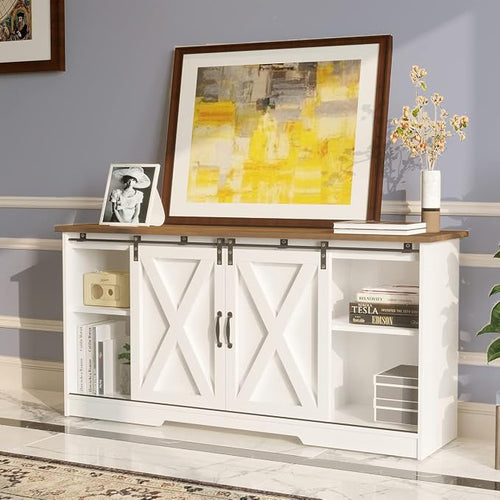 4 EVER WINNER TV Stand for 65 Inch TV for Living Room, Modern Farmhouse Barn by 4EVERWINNER
