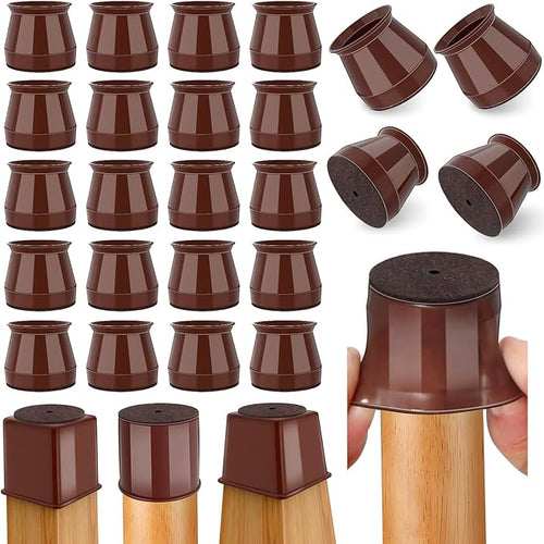 24 Pcs Chair Leg Floor Protectors Round, Silicone Felt Furniture Leg Pads Caps by Ansible